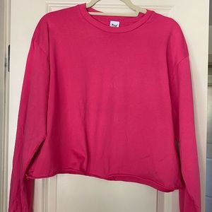 TNA - Bright Pink Long Sleeve Crop Top